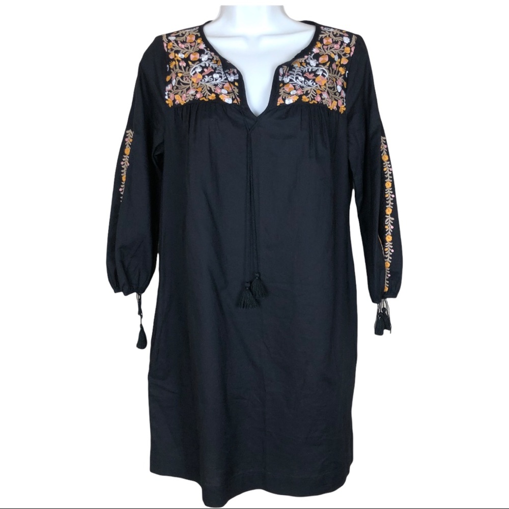 Madewell Embroidered Slit-Sleeve Tunic Dress